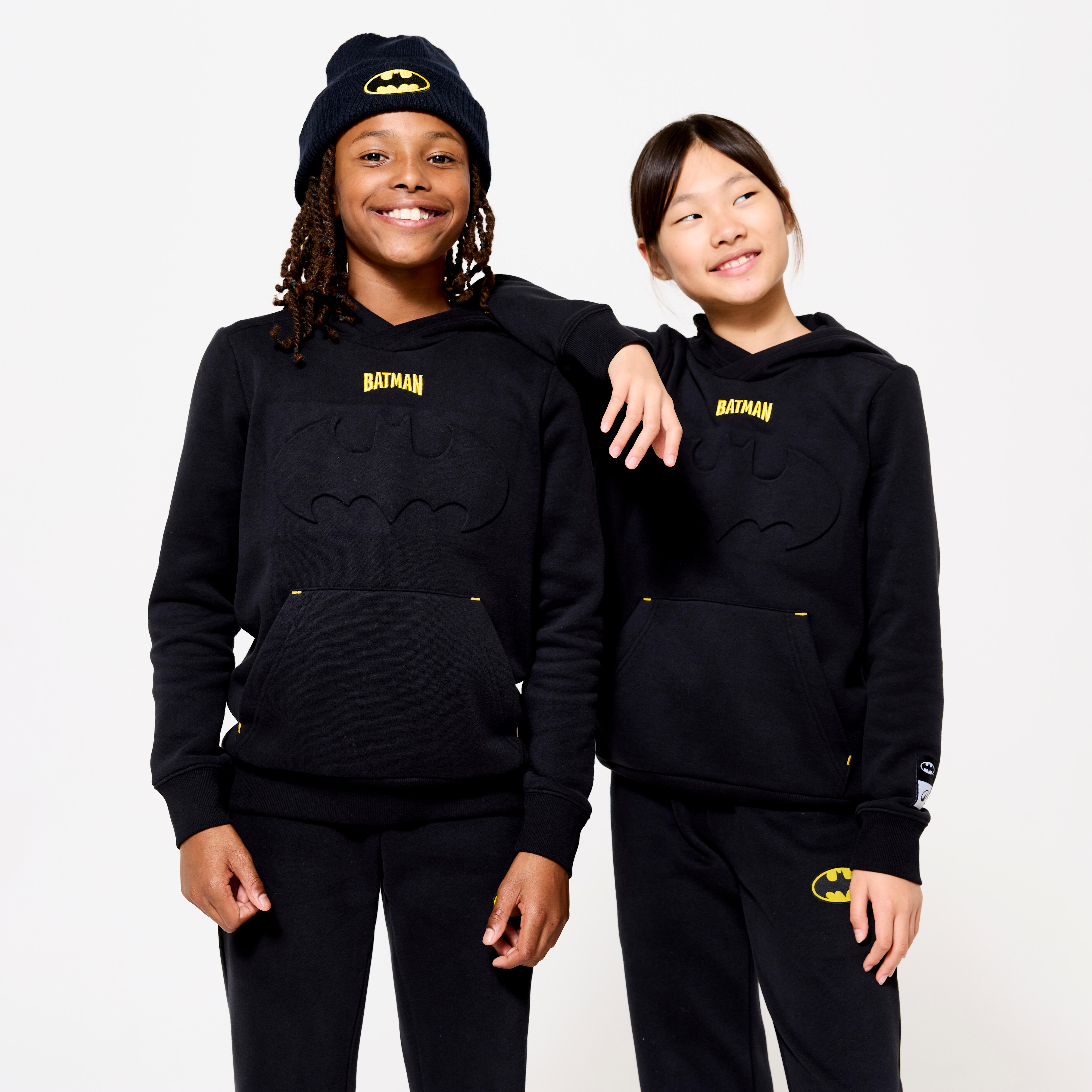 Decathlon Hoodie Kinder Baumwolle - Batman schwarz