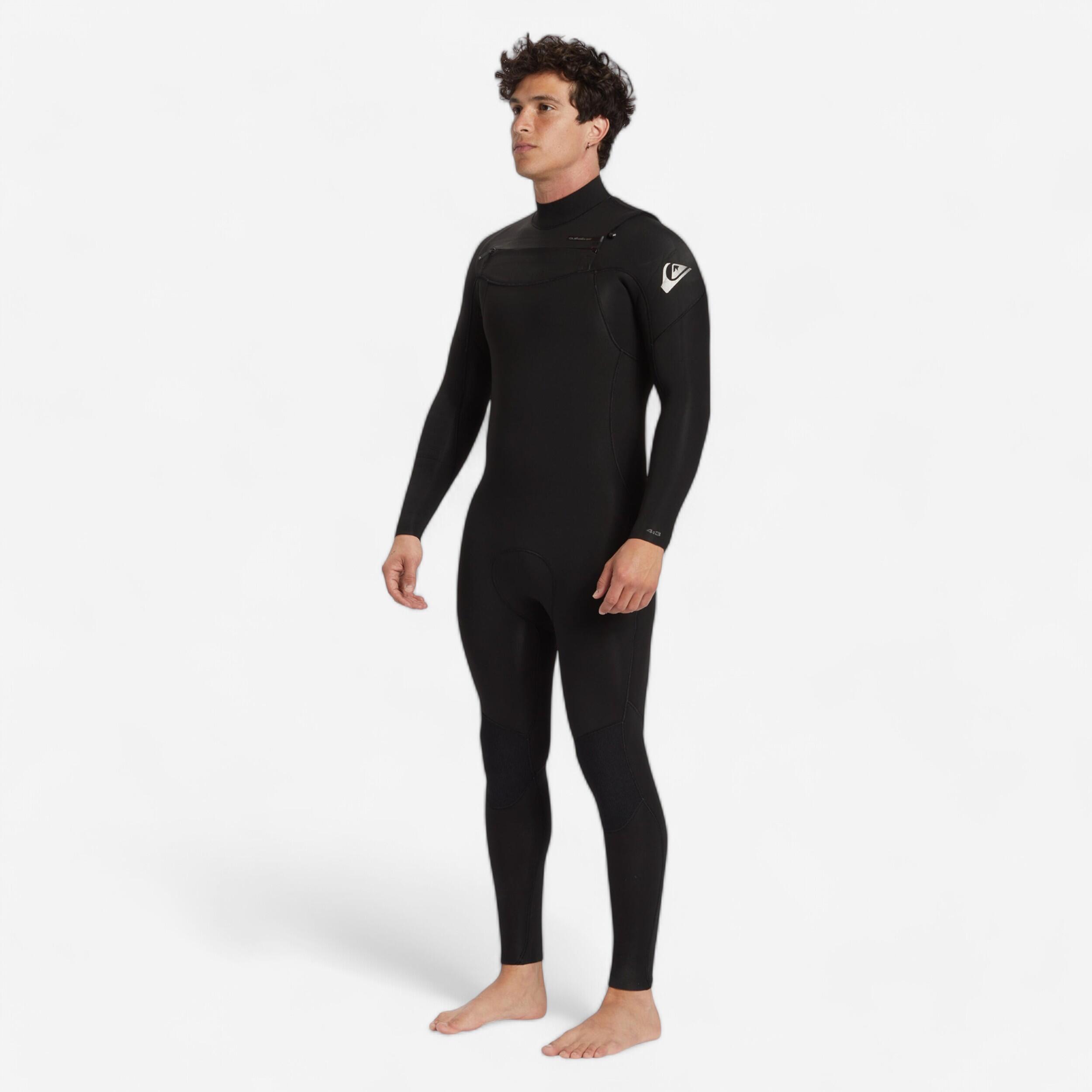 Quiksilver Neoprenanzug Surfen Herren Brustreissverschluss Session 4/3 mm schwarz/blau