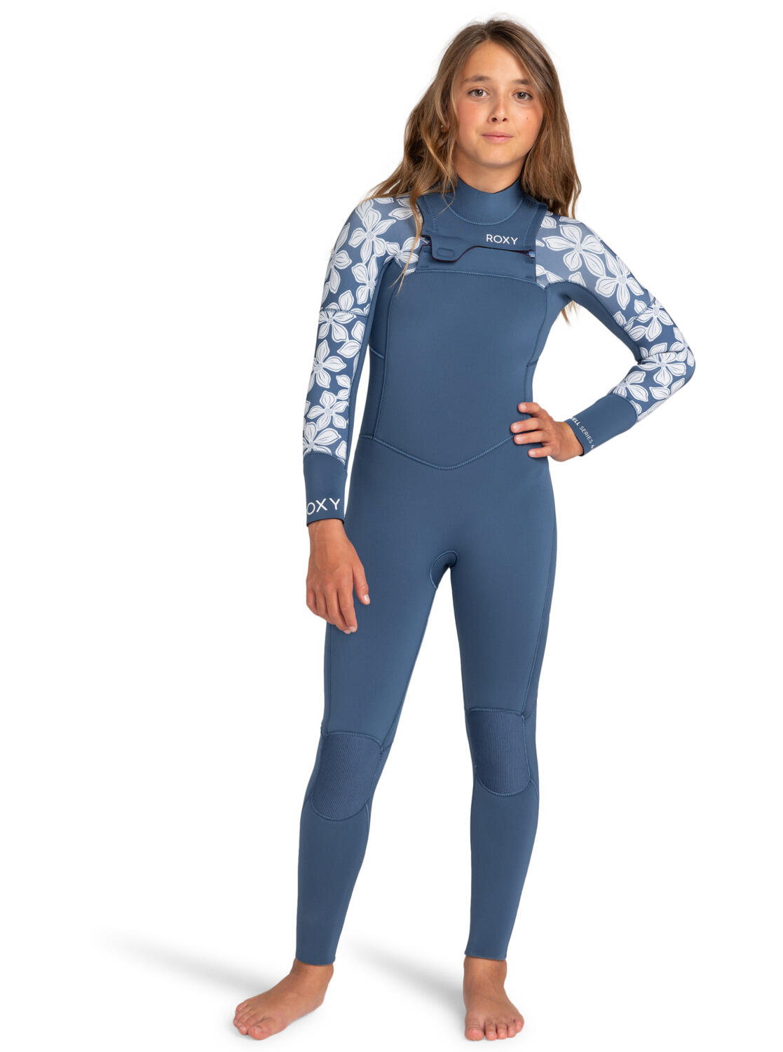 Roxy Chest-Zip-Neoprenanzug 4/3MM SWELL SERIES Blau Mädchen