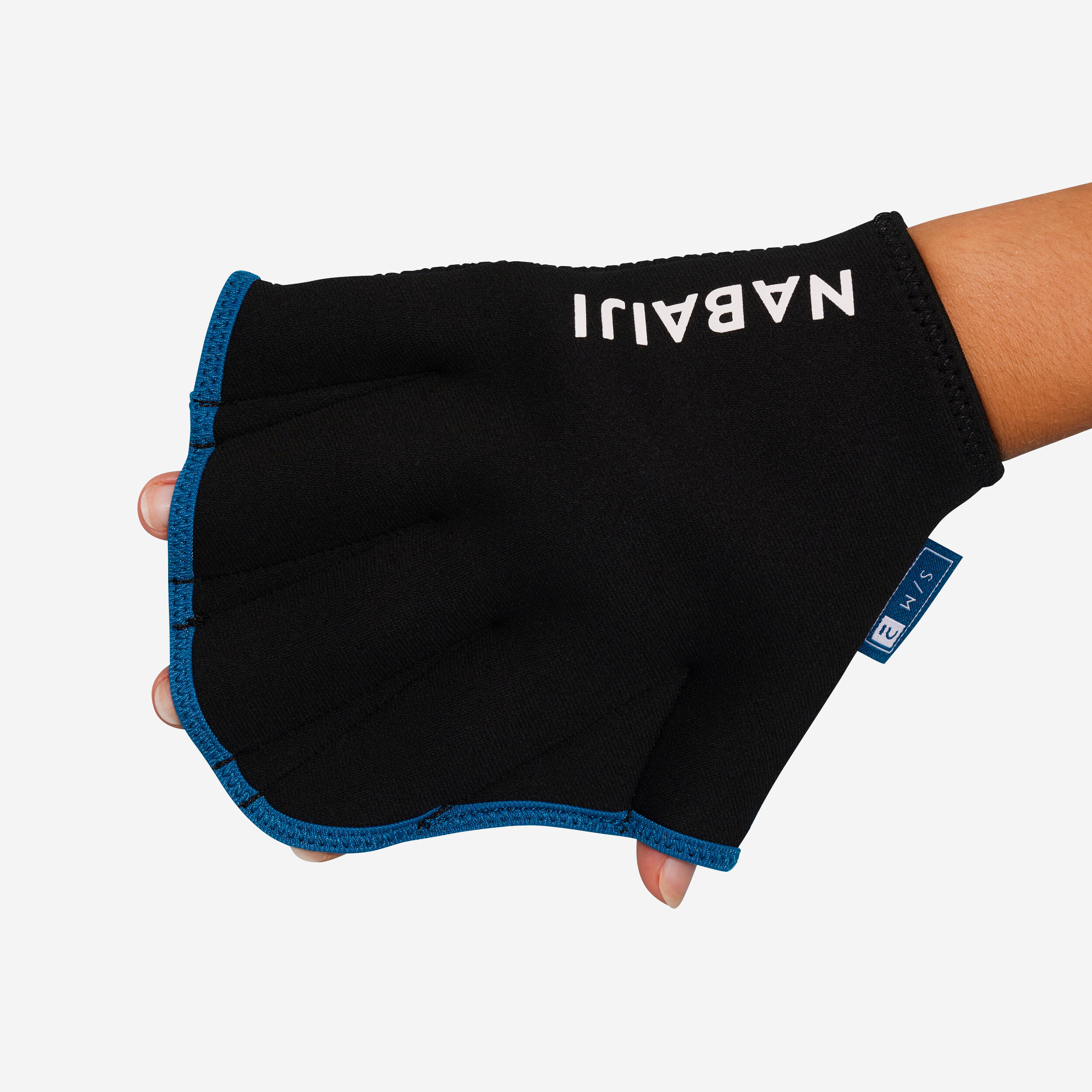 NABAIJI Aquahandschuhe Aquagym Neopren in Schwimmflossenform - schwarz/blau