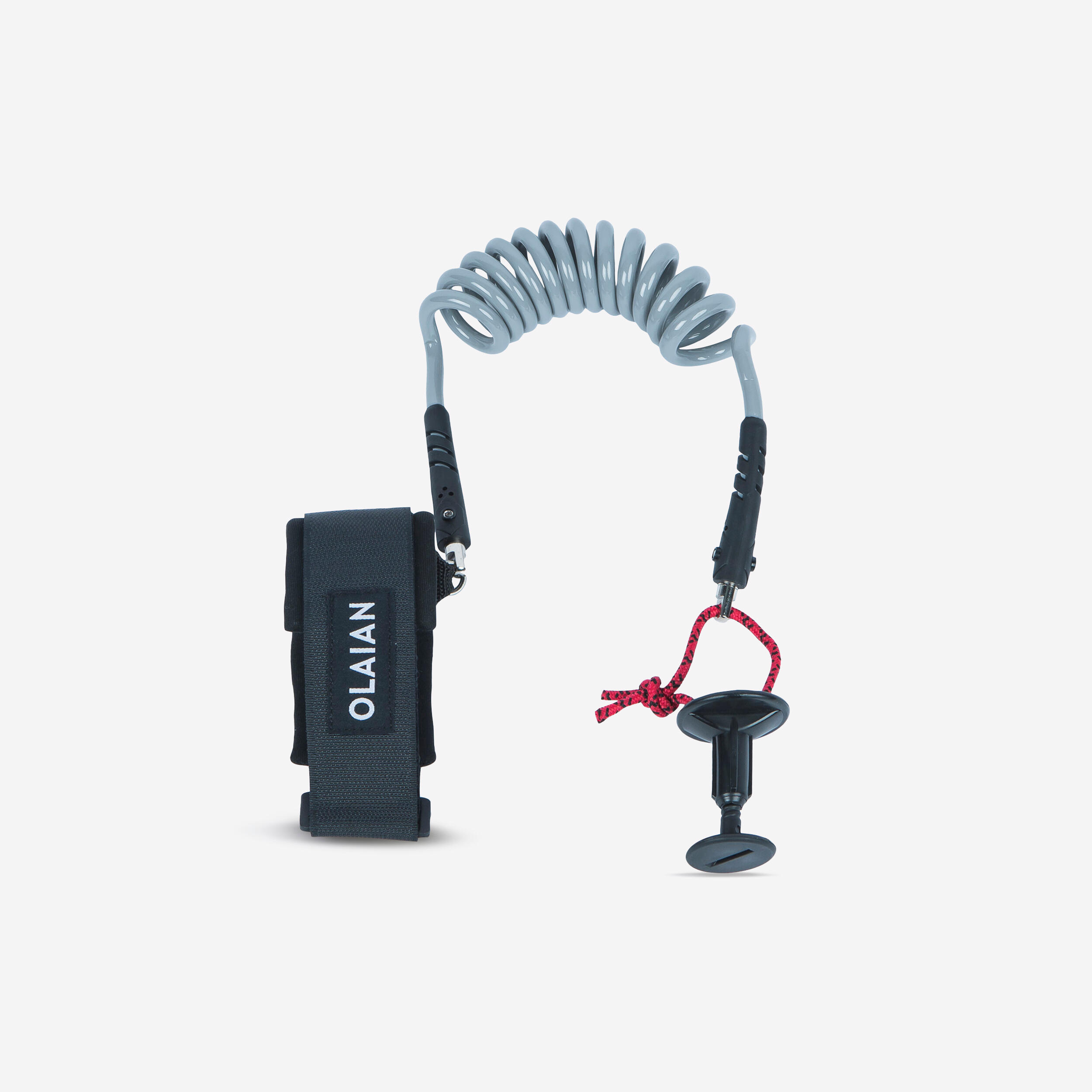 OLAIAN Bodyboard Leash inkl. Plug 2-in-1 Handgelenk Bizeps - 500 grau
