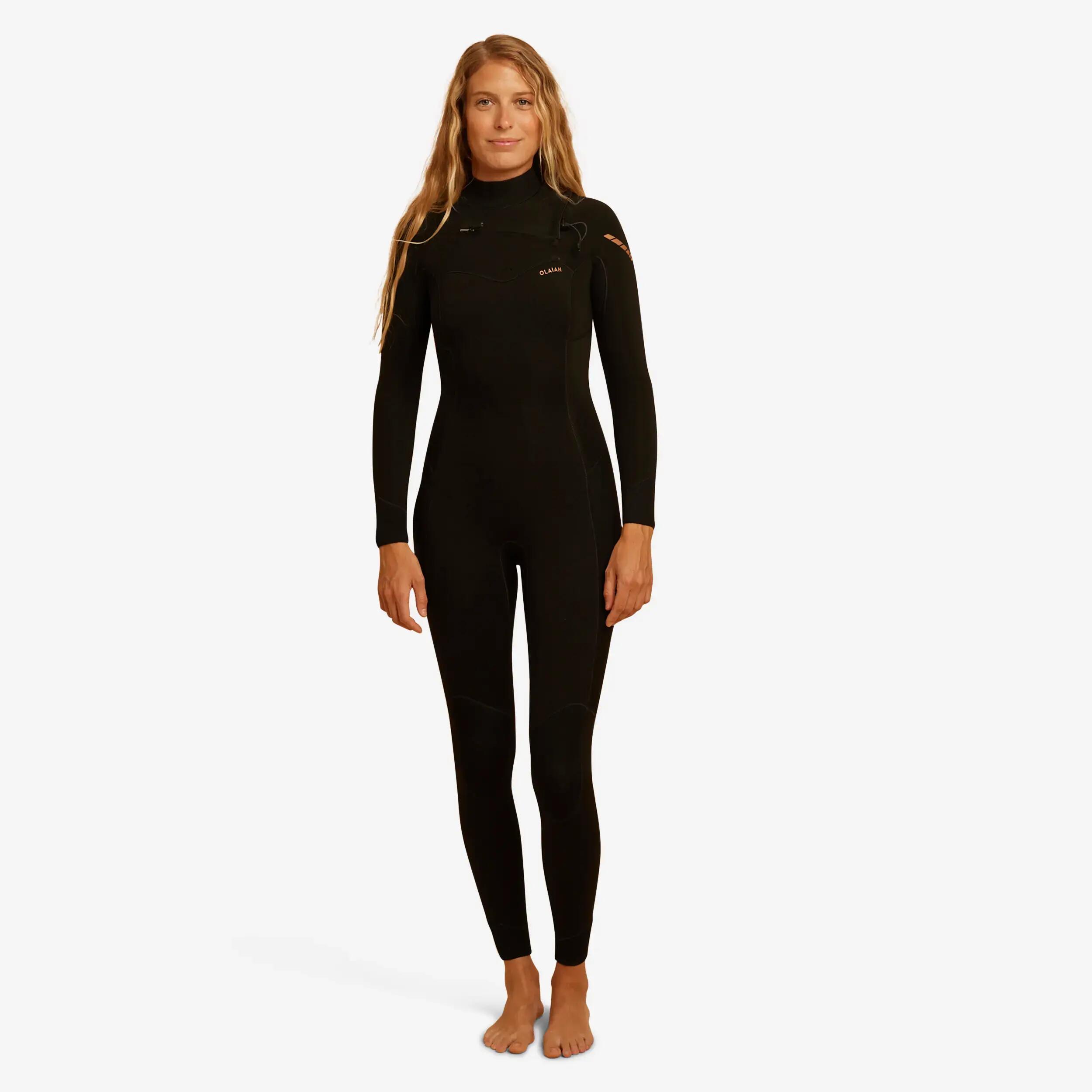 Decathlon Neoprenanzug Surfen Damen Neopren 4/3 mm - 900 schwarz