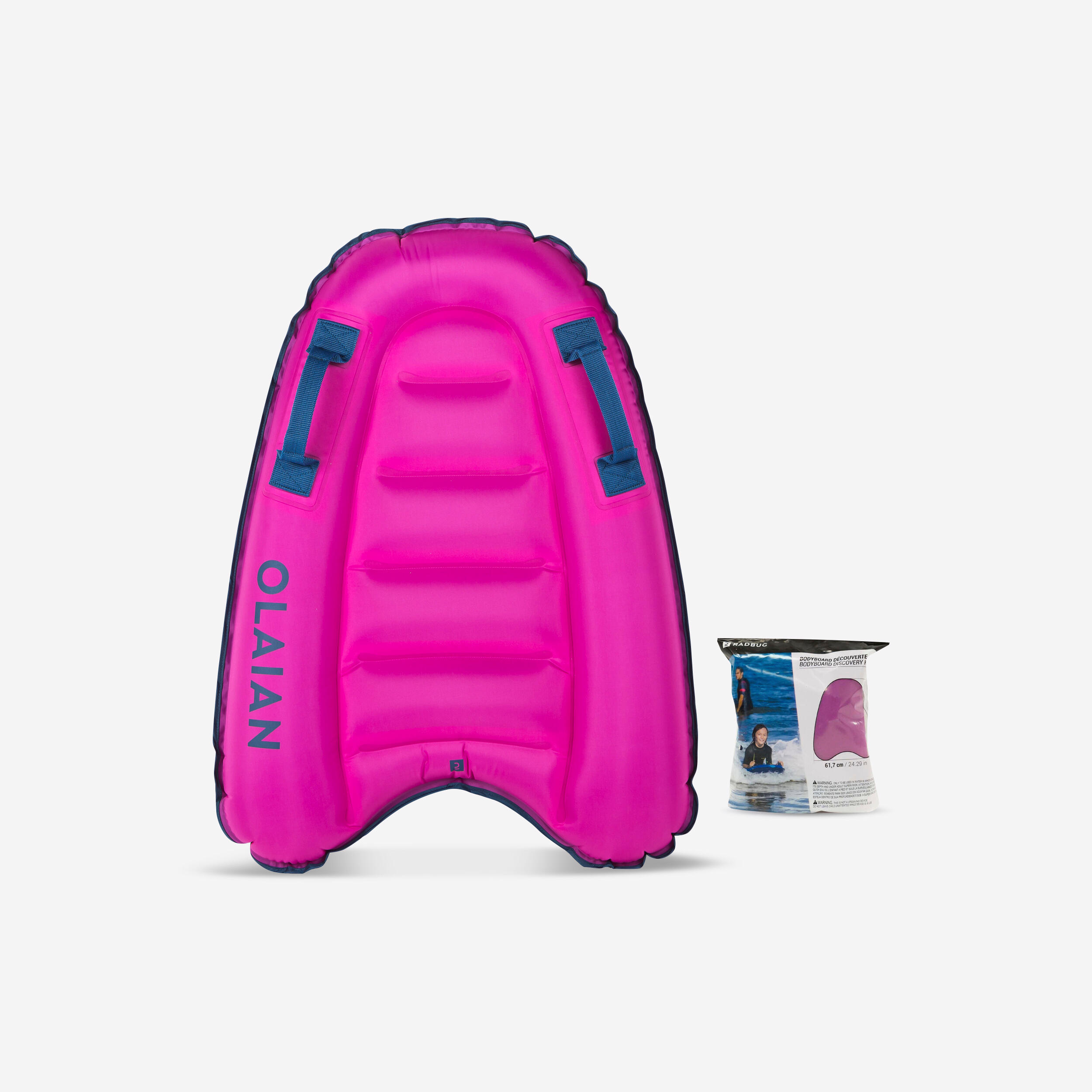 OLAIAN Bodyboard aufblasbar Kinder 15–25 kg rosa