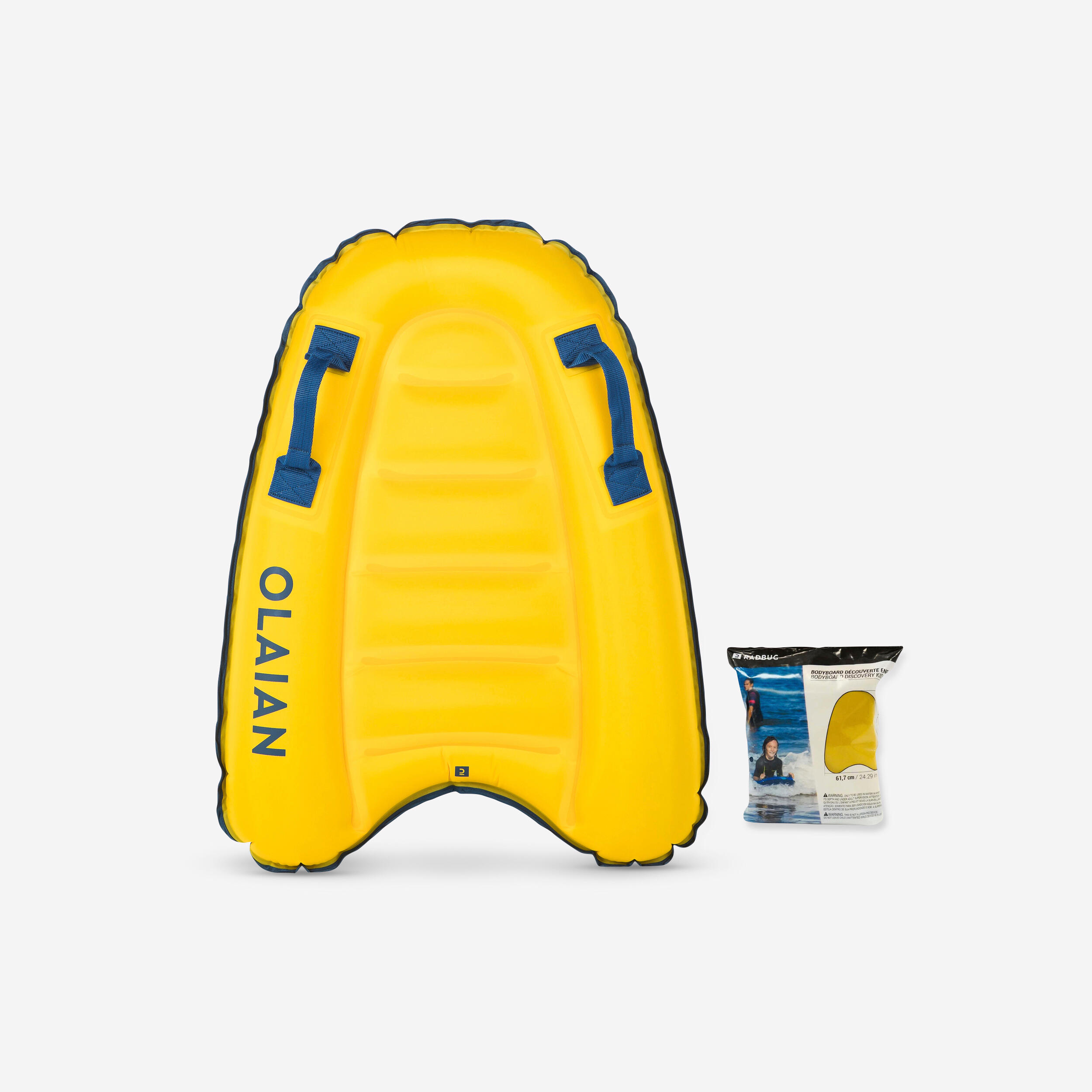 OLAIAN Bodyboard aufblasbar Kinder 15–25 kg gelb