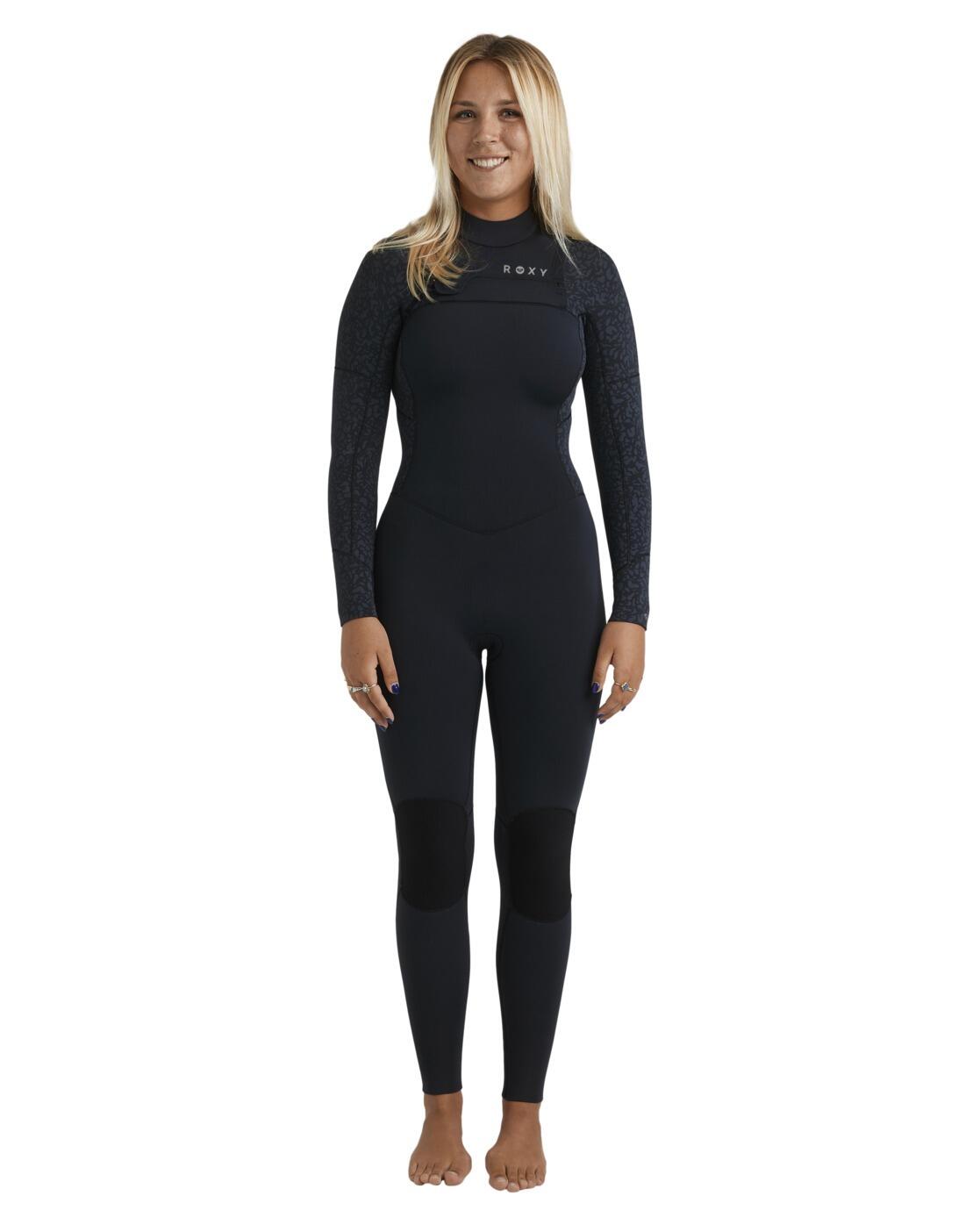 Roxy Chest-Zip-Neoprenanzug 4/3 SWELL NATURAL Lila Frauen